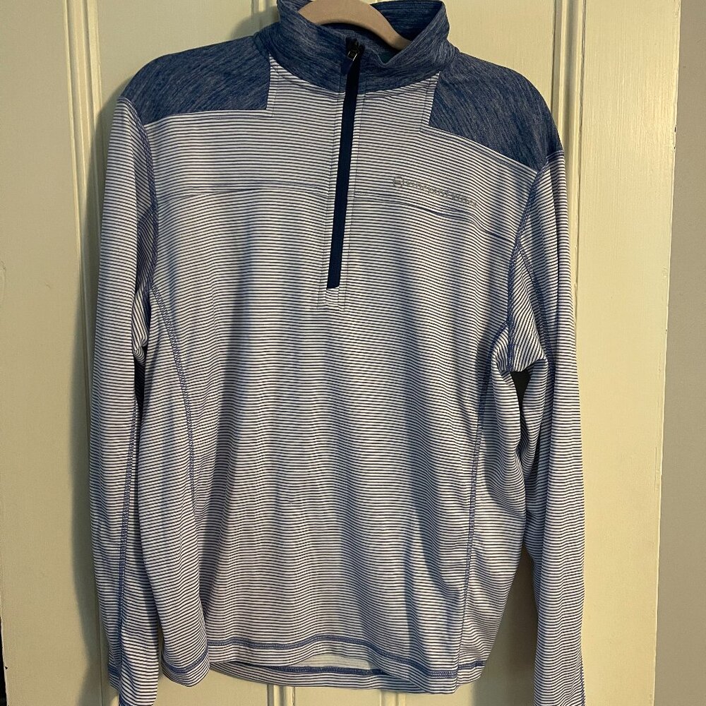 Vineyard Vines Blue and White Striped Quarter Zip